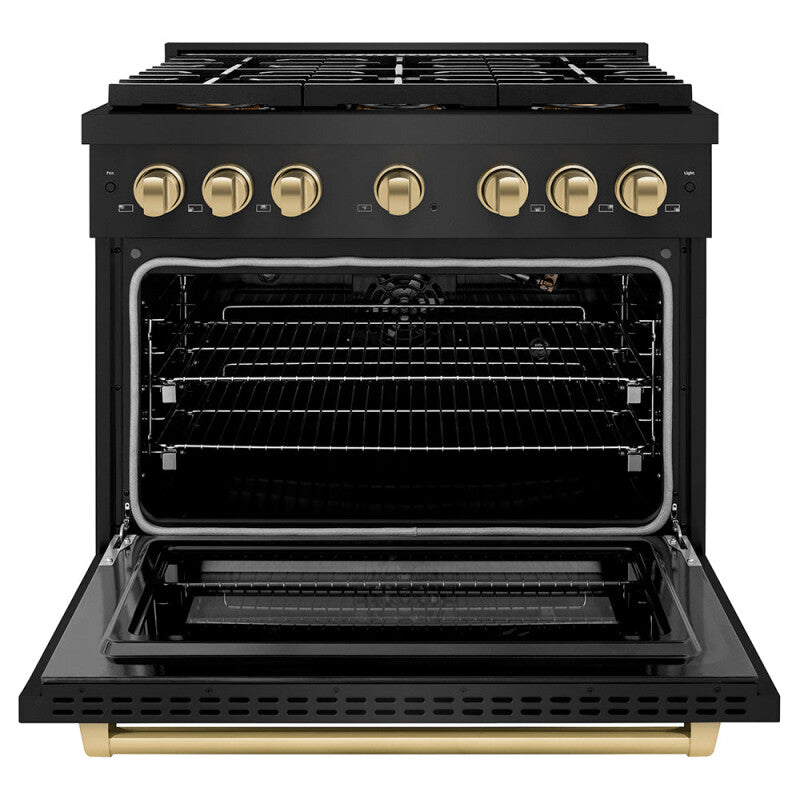 Autograph Edition 36 in. 5.2 cu. ft. Paramount Gas Range with 6 Burner DuoPro™ Cooktop and Convection Gas Oven - (PSGRBZ36CB) -
