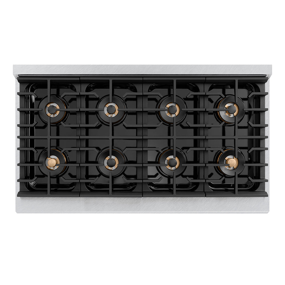 ZLINE 48 in. 6.7 cu. ft. Paramount Gas Range with 8 Burner DuoPro™ Cooktop and Dual Ovens in Satin Stainless Steel (PSGRS-48) - (PSGRS48) -