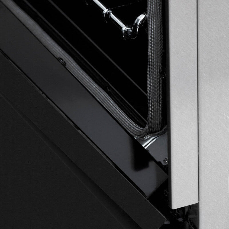 ZLINE 30 in. 4.0 cu. ft. Legacy Induction Range with 4 Element Cooktop and Electric Oven in DuraSnow® Stainless Steel and Black Matte Door (RAINDS-BLM-30) - (RAINDSBLM30) -