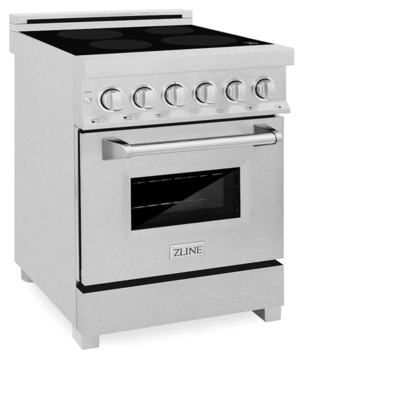 ZLINE 24 in. 2.8 cu. ft. Legacy Induction Range with 4 Element Cooktop and Electric Oven in Satin Stainless Steel (RAINDS-SN-24) - (RAINDSSN24) -