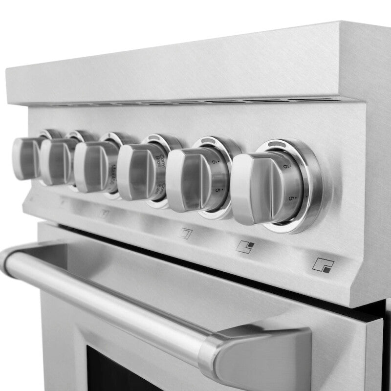 ZLINE 24 in. 2.8 cu. ft. Legacy Induction Range with 4 Element Cooktop and Electric Oven in Satin Stainless Steel (RAINDS-SN-24) - (RAINDSSN24) -