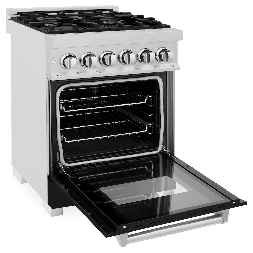 24" 2.8 cu. ft. Dual Fuel Range with Gas Stove and Electric Oven and Black Matte Door - (RASBLM24) -