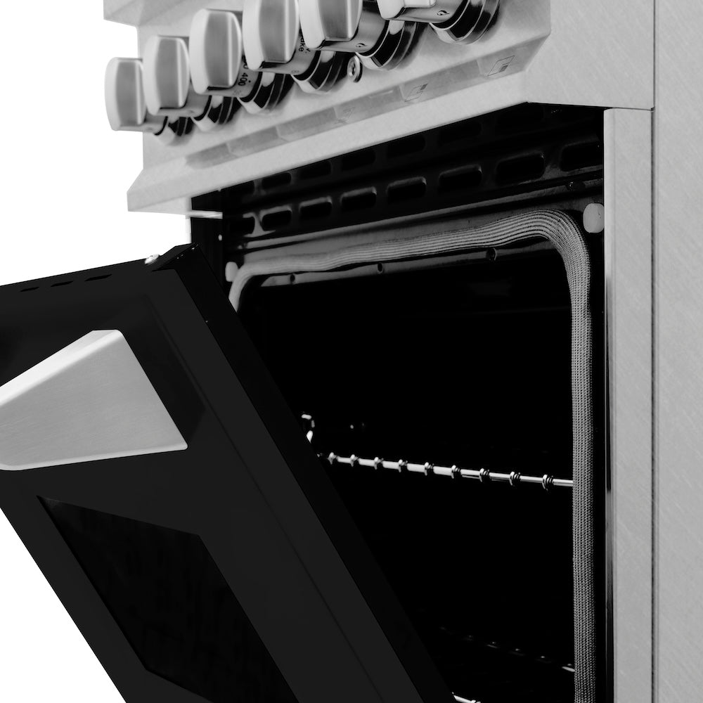 24" 2.8 cu. ft. Dual Fuel Range with Gas Stove and Electric Oven and Black Matte Door - (RASBLM24) -