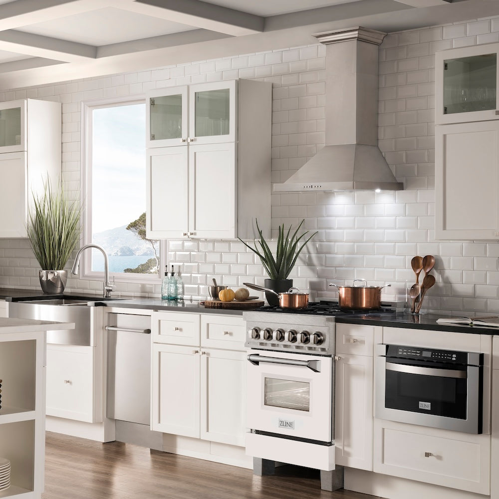 24" 2.8 cu. ft. Dual Fuel Range with Gas Stove and Electric Oven in DuraSnow® Stainless Steel (RAS-24) - DuraSnow® With Matte Door - (RASWM24) -