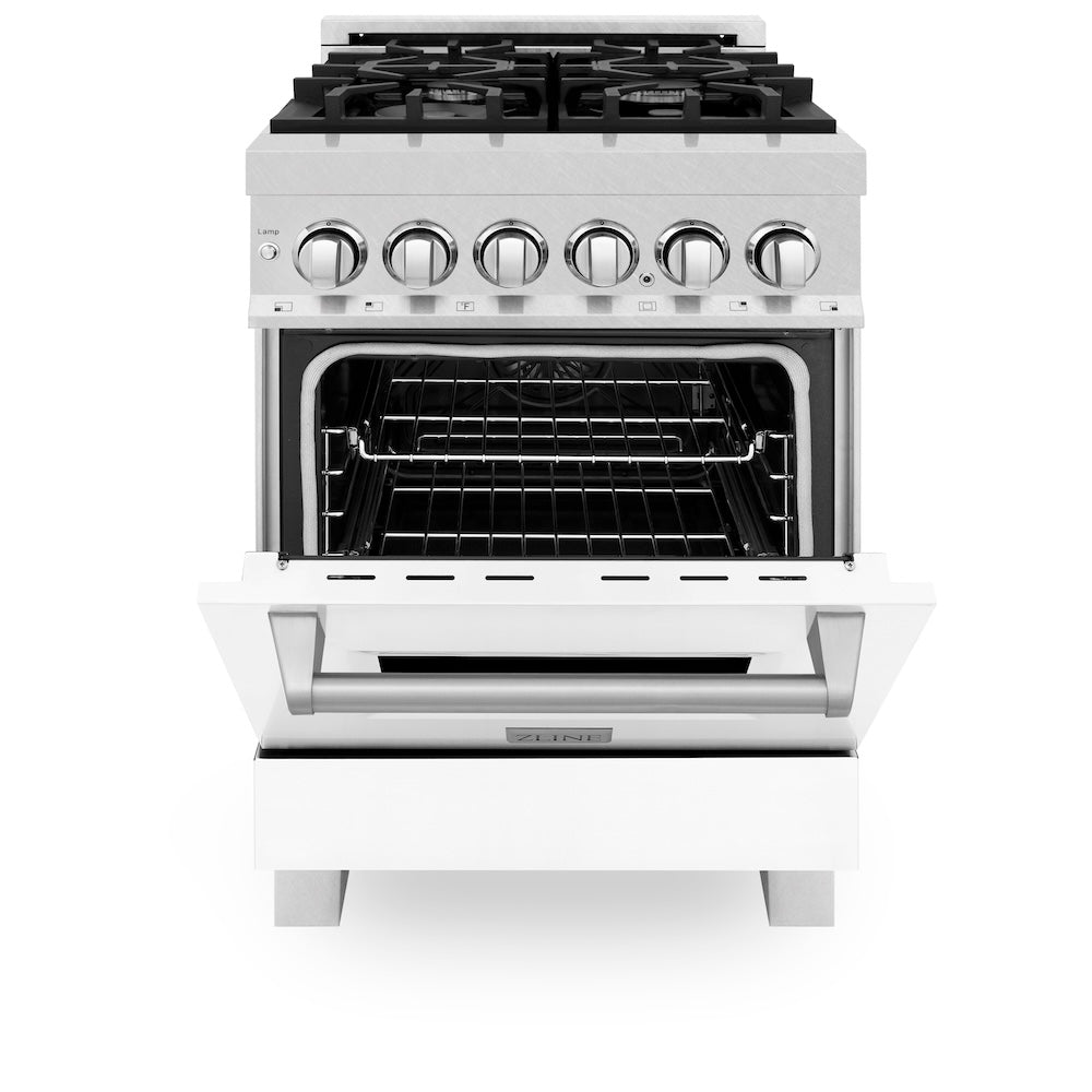 24" 2.8 cu. ft. Dual Fuel Range with Gas Stove and Electric Oven in DuraSnow® Stainless Steel (RAS-24) - DuraSnow® With Matte Door - (RASWM24) -