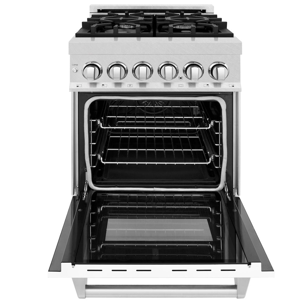 24" 2.8 cu. ft. Dual Fuel Range with Gas Stove and Electric Oven in DuraSnow® Stainless Steel (RAS-24) - DuraSnow® With Matte Door - (RASWM24) -