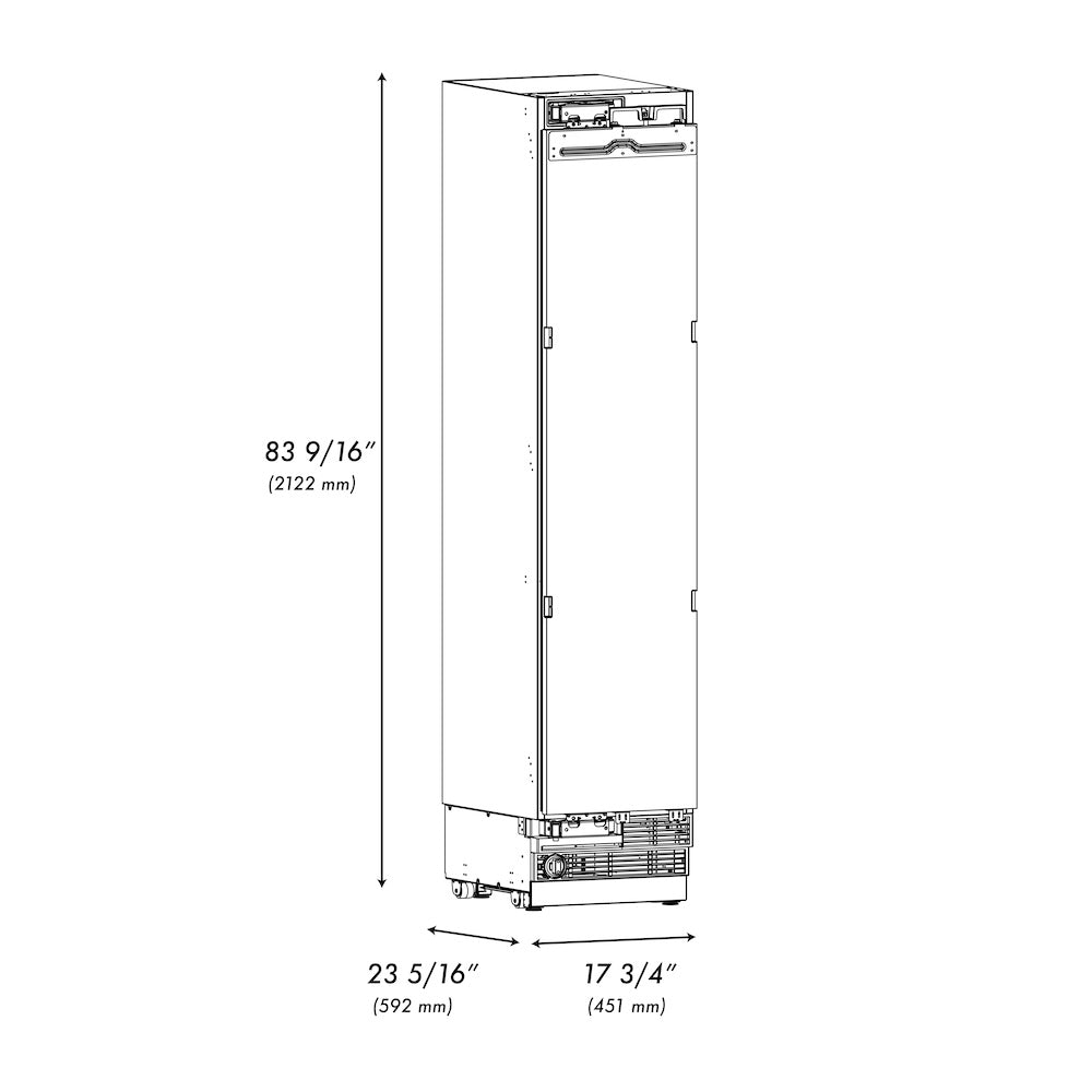 Autograph Edition 18 in. 8.6 cu. ft. Panel Ready Left Hinge Column Freezer with Graphite Gray Interior and Champagne Bronze Accents - (RBCFVLZ18CB) -