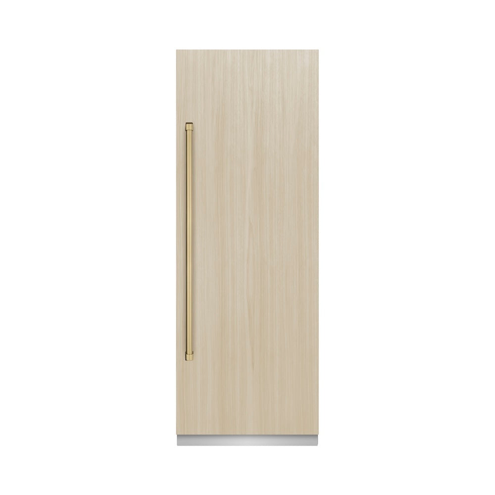 ZLINE Autograph Edition 30 in. 16.7 cu. ft. Panel Ready Column Refrigerator with Graphite Gray Interior and Champagne Bronze Accents (RBCRVZ-30-CB) - (RBCRVZ30CB) -