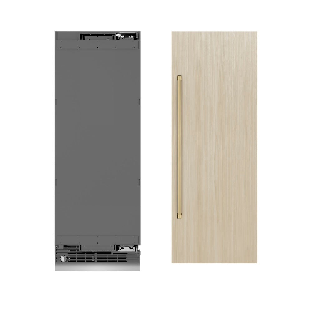 ZLINE Autograph Edition 30 in. 16.7 cu. ft. Panel Ready Column Refrigerator with Graphite Gray Interior and Champagne Bronze Accents (RBCRVZ-30-CB) - (RBCRVZ30CB) -