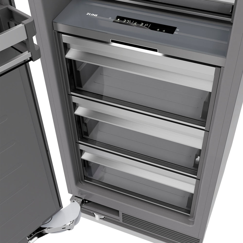 ZLINE Autograph Edition 30 in. 16.7 cu. ft. Panel Ready Column Refrigerator with Graphite Gray Interior and Champagne Bronze Accents (RBCRVZ-30-CB) - (RBCRVZ30CB) -