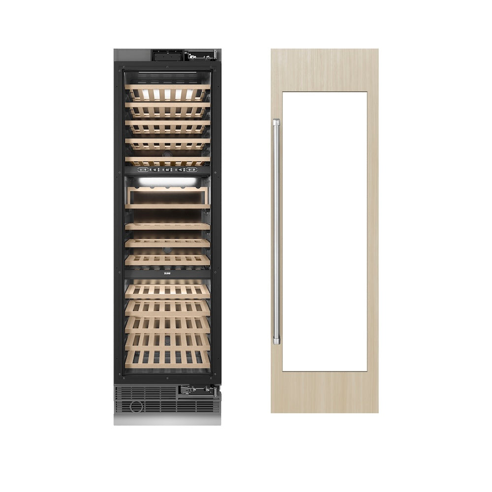 ZLINE 24 in. 12.4 cu. ft. Triple Zone 100 Bottle Panel Ready Column Wine Cooler (RBCWV-24) - (RBCWV24) -