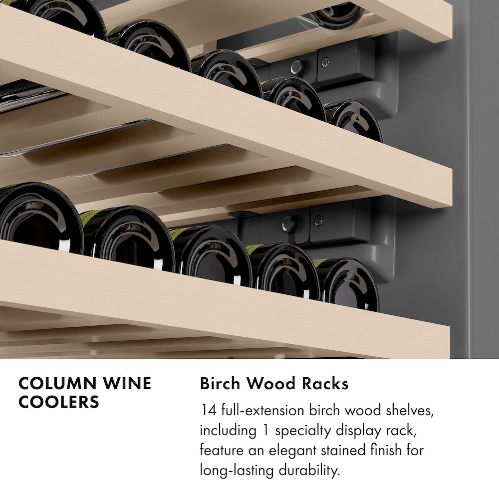 ZLINE 24 in. 12.4 cu. ft. Triple Zone 100 Bottle Panel Ready Column Wine Cooler (RBCWV-24) - (RBCWV24) -