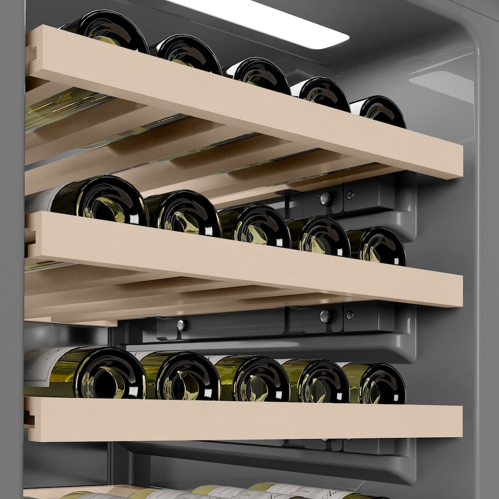 ZLINE 18 in. 9.0 cu. ft. Triple Zone 68 Bottle Panel Ready Left Hinge Column Wine Cooler (RBCWVL-18) - (RBCWVL18) -