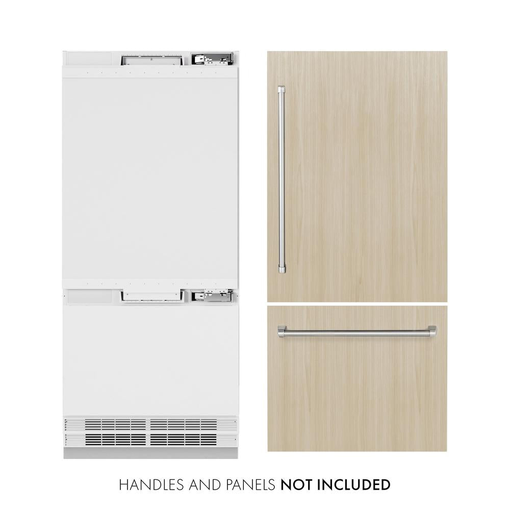 ZLINE 36 in. 19.8 cu. ft. Panel Ready Built-In Bottom Freezer Refrigerator with Water Dispenser and Ice Maker (RBIT-36) - (RBIT36) -