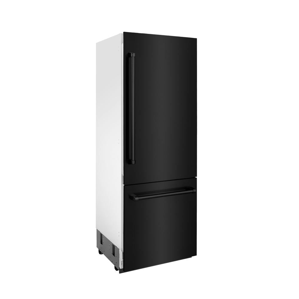 30"16.1 cu. ft. Built-In 2-Door Bottom Freezer Refrigerator with Internal Water and Ice Dispenser in Black Stainless Steel - (RBIVBS30) -