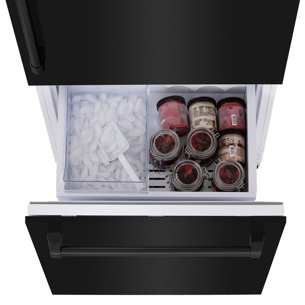 30"16.1 cu. ft. Built-In 2-Door Bottom Freezer Refrigerator with Internal Water and Ice Dispenser in Black Stainless Steel - (RBIVBS30) -