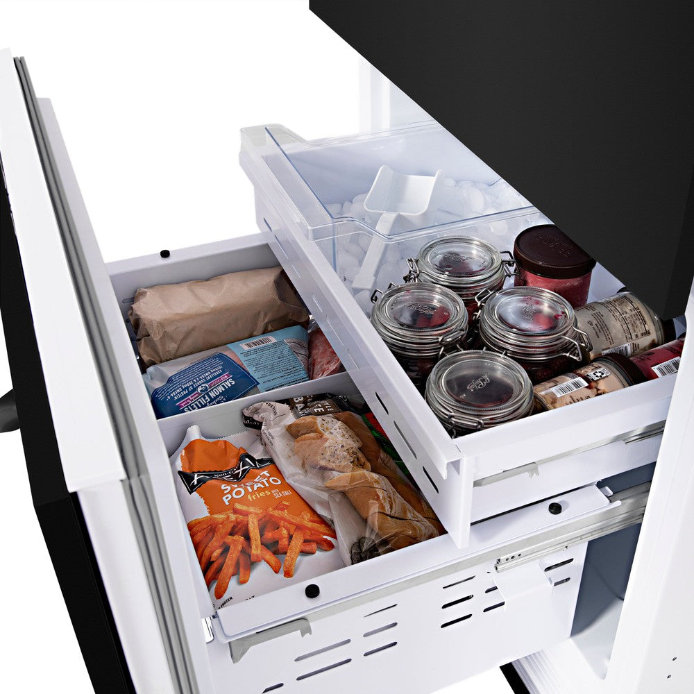 30"16.1 cu. ft. Built-In 2-Door Bottom Freezer Refrigerator with Internal Water and Ice Dispenser in Black Stainless Steel - (RBIVBS30) -