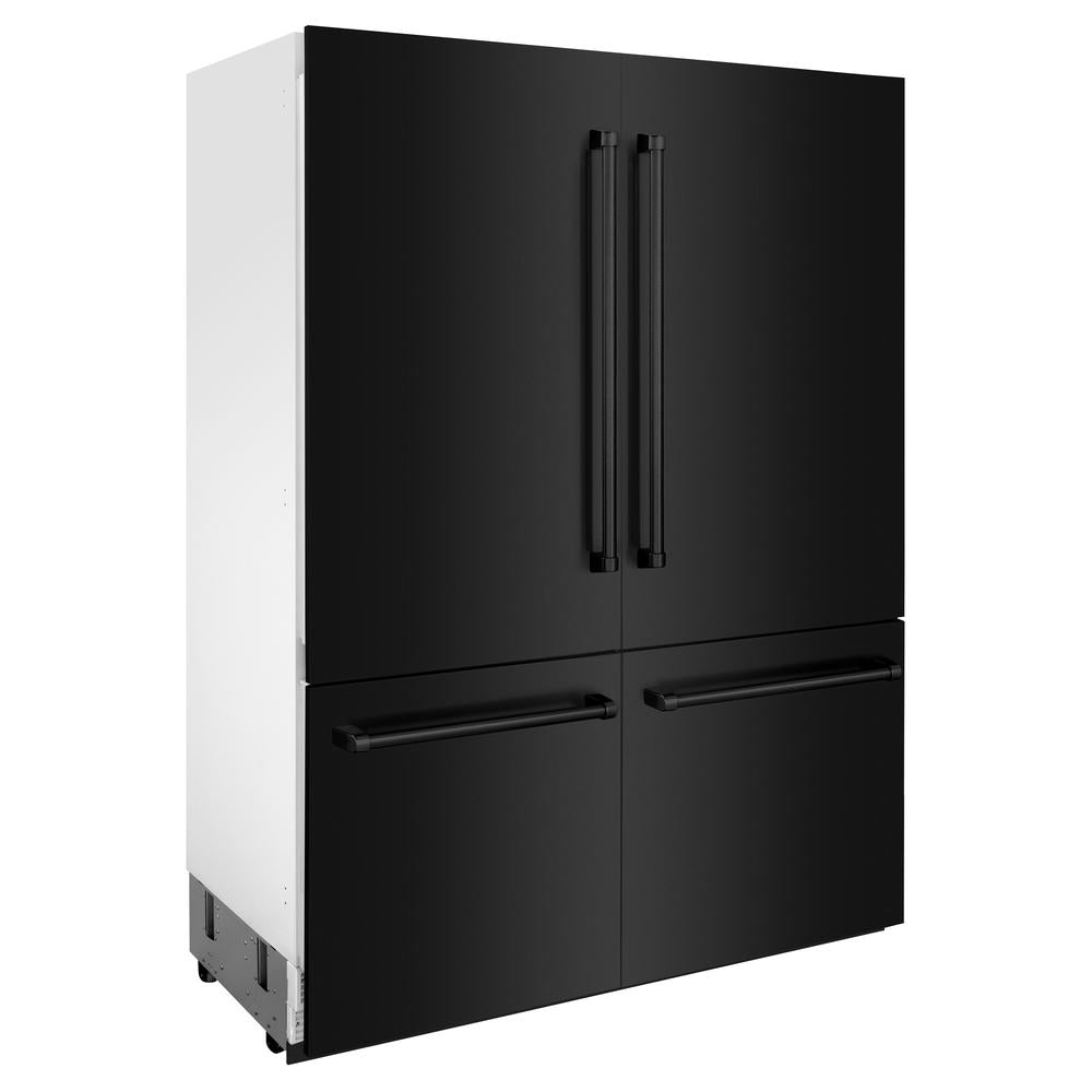 60"32.2 cu. ft. Built-In 4-Door French Door Refrigerator with Internal Water and Ice Dispenser in Black Stainless Steel - (RBIVBS60) -