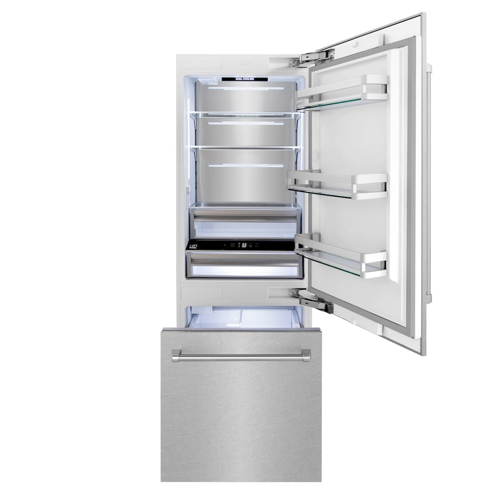 30"16.1 cu. ft. Built-In 2-Door Bottom Freezer Refrigerator with Internal Water and Ice Dispenser in Fingerprint Resistant Stainless Steel - (RBIVSN30) -