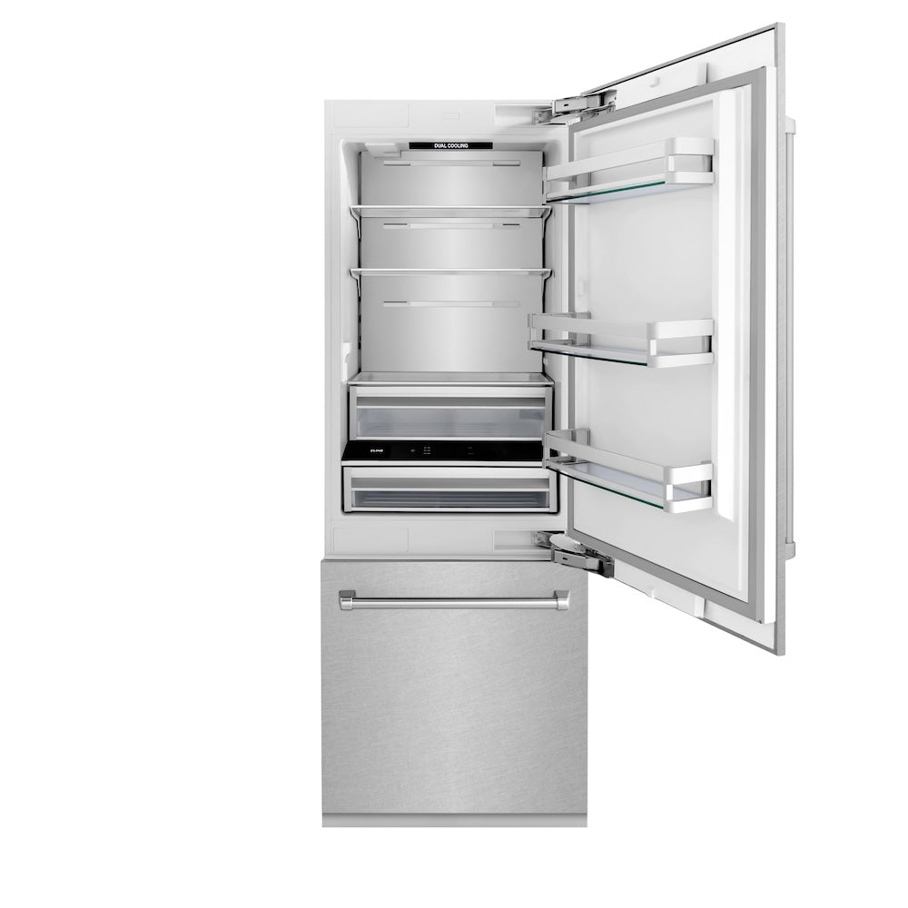 30"16.1 cu. ft. Built-In 2-Door Bottom Freezer Refrigerator with Internal Water and Ice Dispenser in Fingerprint Resistant Stainless Steel - (RBIVSN30) -