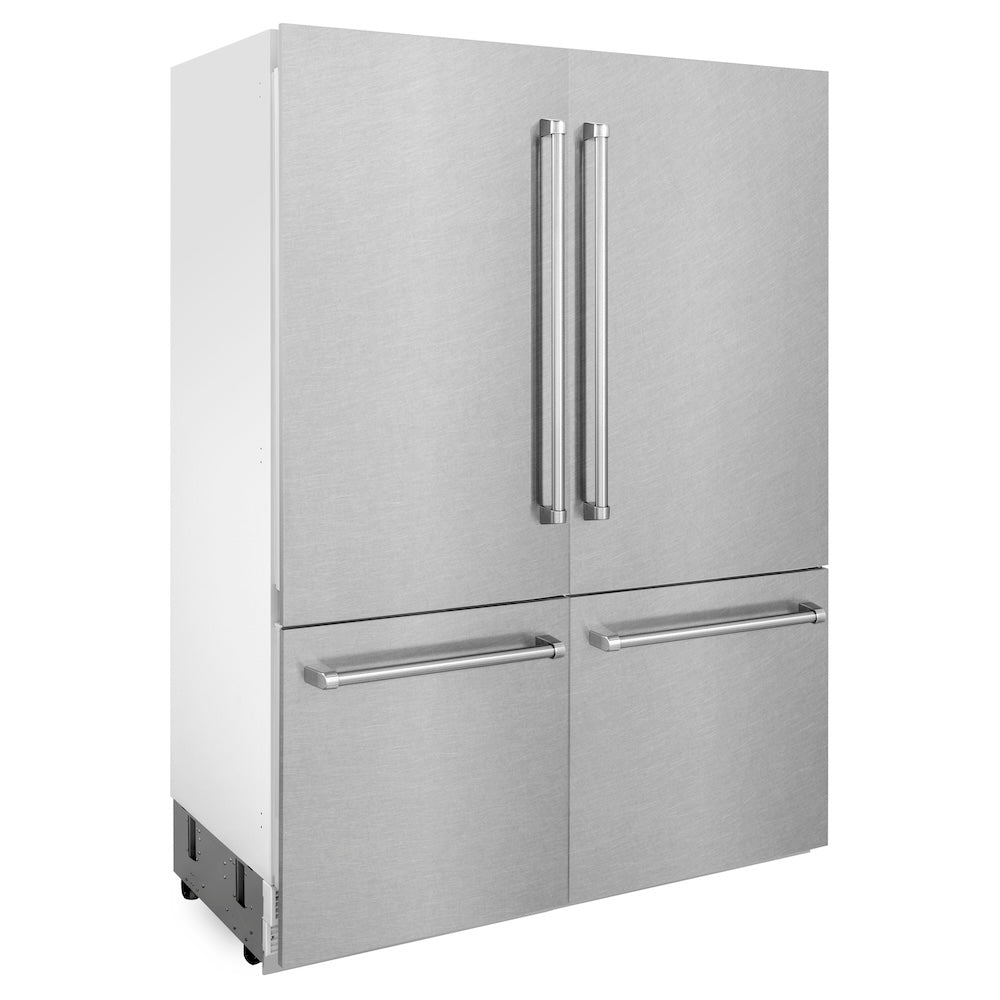 60"32.2 cu. ft. Built-In 4-Door French Door Freezer Refrigerator with Internal Water and Ice Dispenser in Fingerprint Resistant Stainless Steel - (RBIVSN60) -