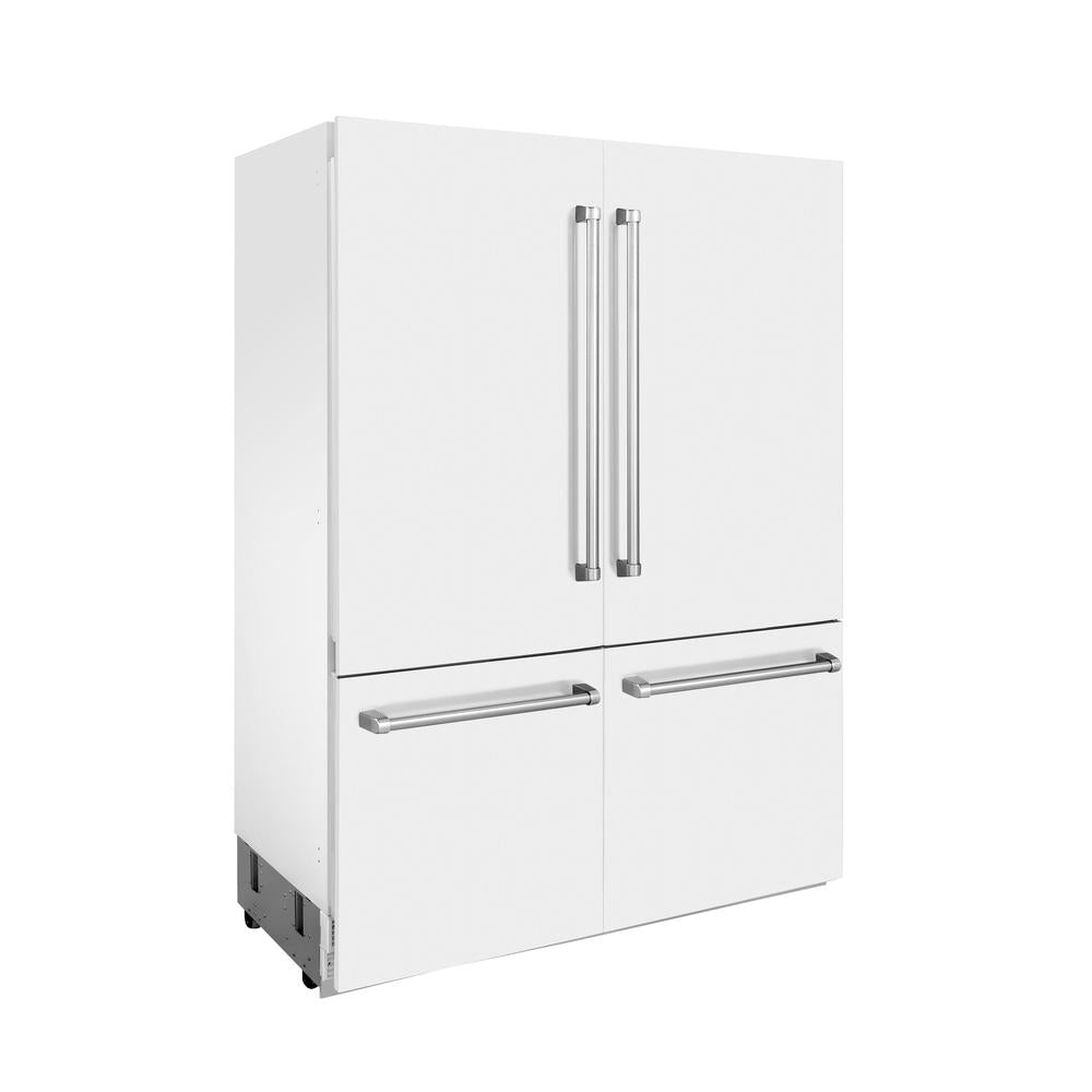 60"32.2 cu. ft. Built-In 4-Door French Door Refrigerator with Internal Water and Ice Dispenser in White Matte - (RBIVWM60) -