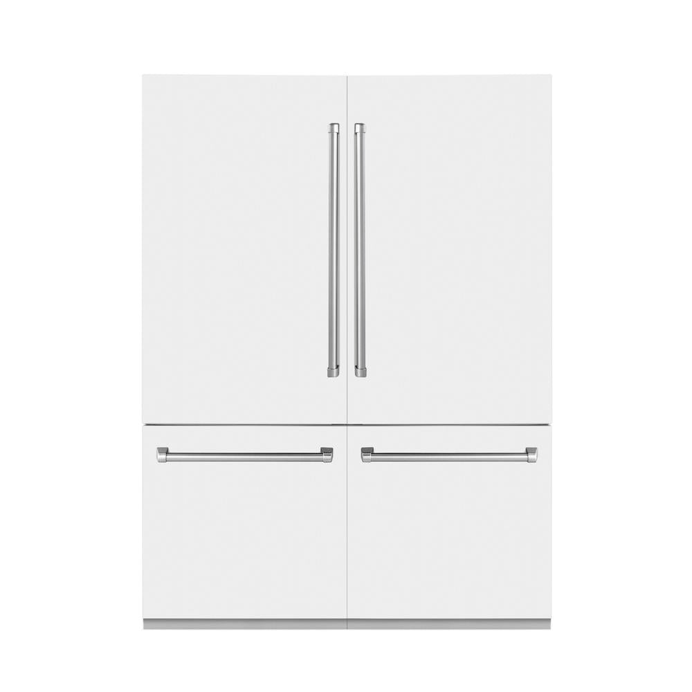 60"32.2 cu. ft. Built-In 4-Door French Door Refrigerator with Internal Water and Ice Dispenser in White Matte - (RBIVWM60) -