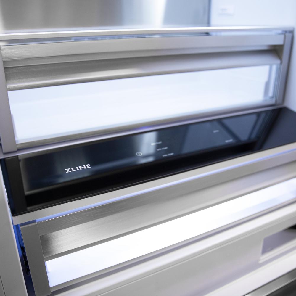 ZLINE Autograph Edition 60 in. 32.2 cu. ft. Panel Ready French Door Built-In Bottom Freezer Refrigerator with Water Dispenser and Ice Maker with Polished Gold Accents (RBIVZ-60-G) - (RBIVZ60G) -