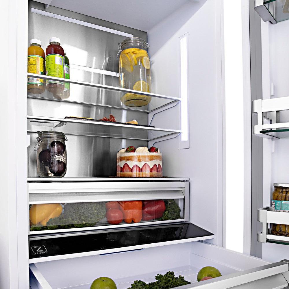 36”Autograph Edition 19.6 cu. ft. Built-in 3-DoorFrench Door Refrigerator with Internal Water and Ice Dispenser in Black Stainless Steel with Polished Gold Accents - (RBIVZBS36G) -