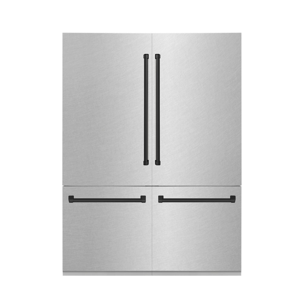 60"Autograph Edition 32.2 cu. ft. Built-in 4-Door French Door Refrigerator with Internal Water and Ice Dispenser in Fingerprint Resistant Stainless Steel with Matte Black Accents - (RBIVZSN60MB) -