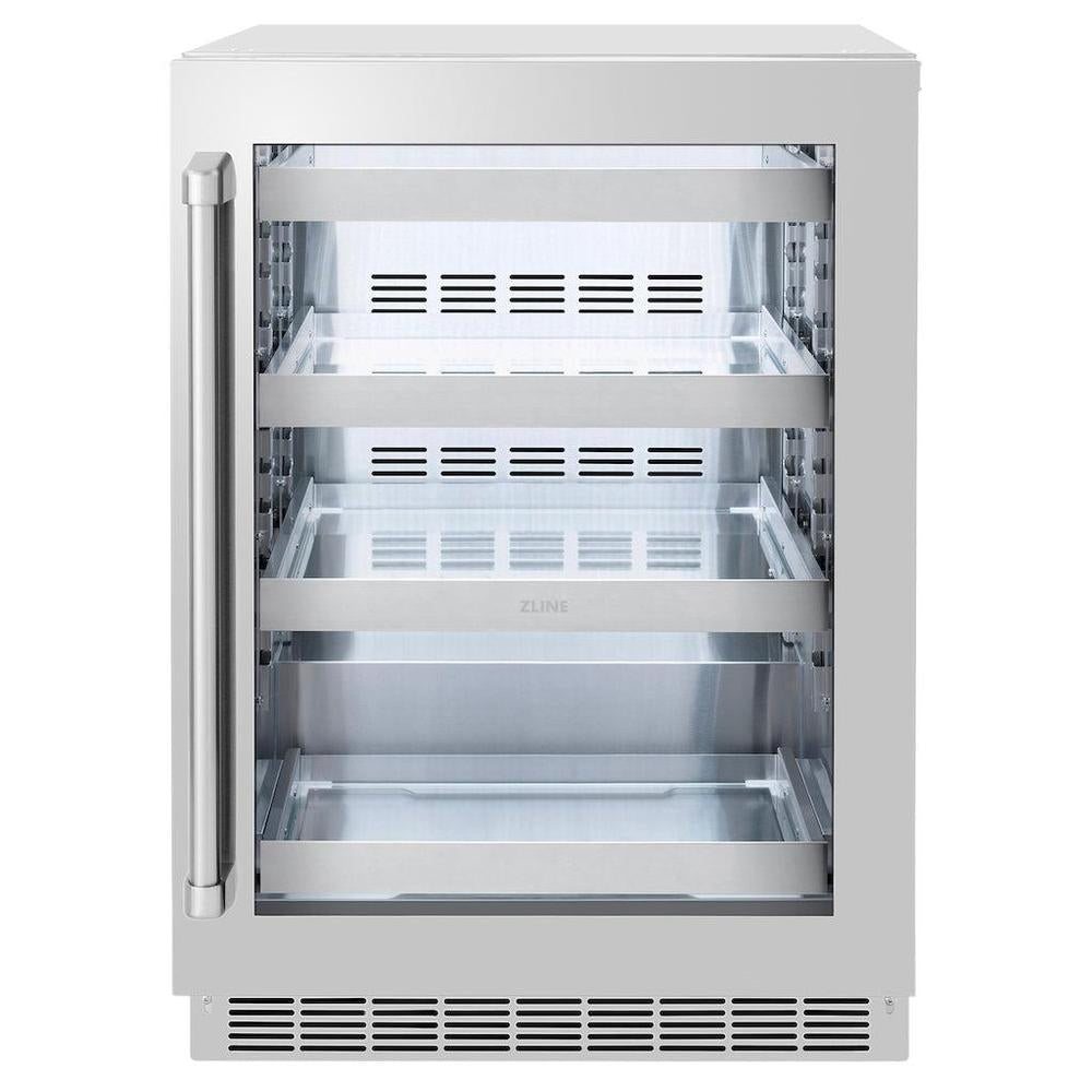 24in. Touchstone 151 Can Beverage Fridge With Stainless Steel Glass Door - (RBSOGS24) -
