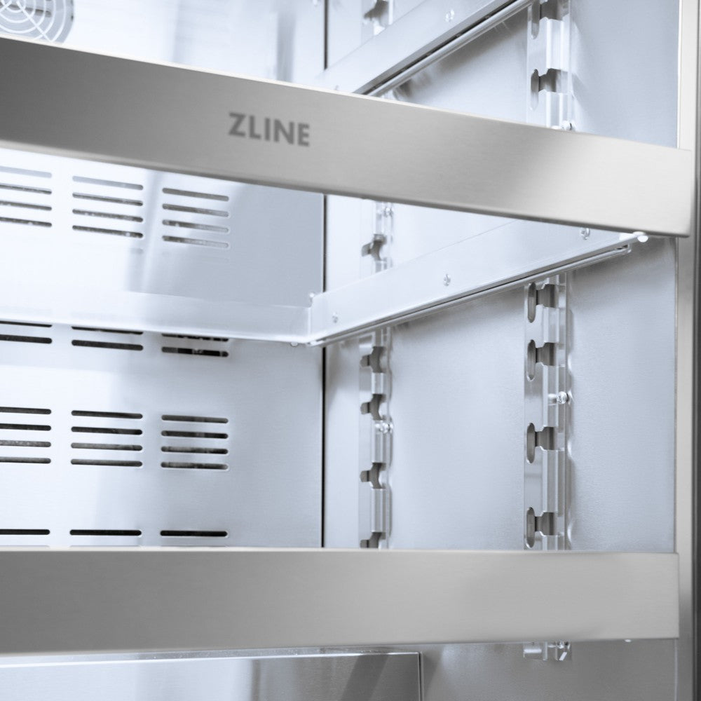 ZLINE Autograph Edition 24 in. Touchstone 151 Can Beverage Fridge With Black Stainless Steel Glass Door And Champagne Bronze Handle (RBSOZ-BS-24-CB) - (RBSOZBS24CB) -