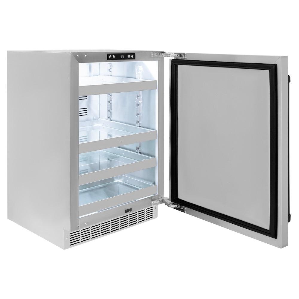 AutographEdition 24 in. Touchstone 151 Can Beverage Fridge With Solid Stainless Steel Door And Matte Black Handle - (RBSOZST24MB) -