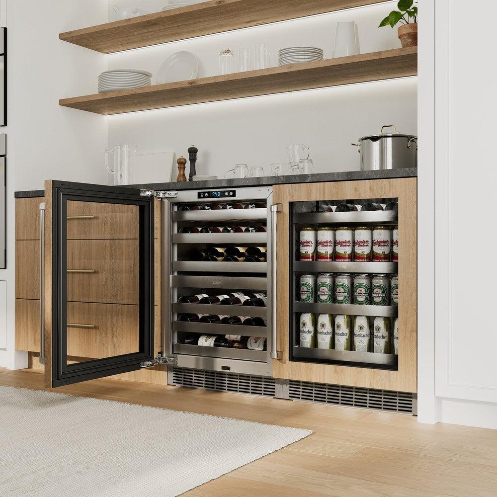24in. Touchstone 151 Can Beverage Fridge With Panel Ready Glass Door - (RBSPO24) -