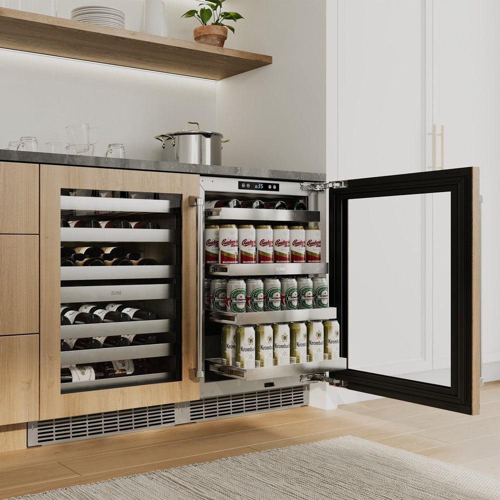 24in. Touchstone 151 Can Beverage Fridge With Panel Ready Glass Door - (RBSPO24) -