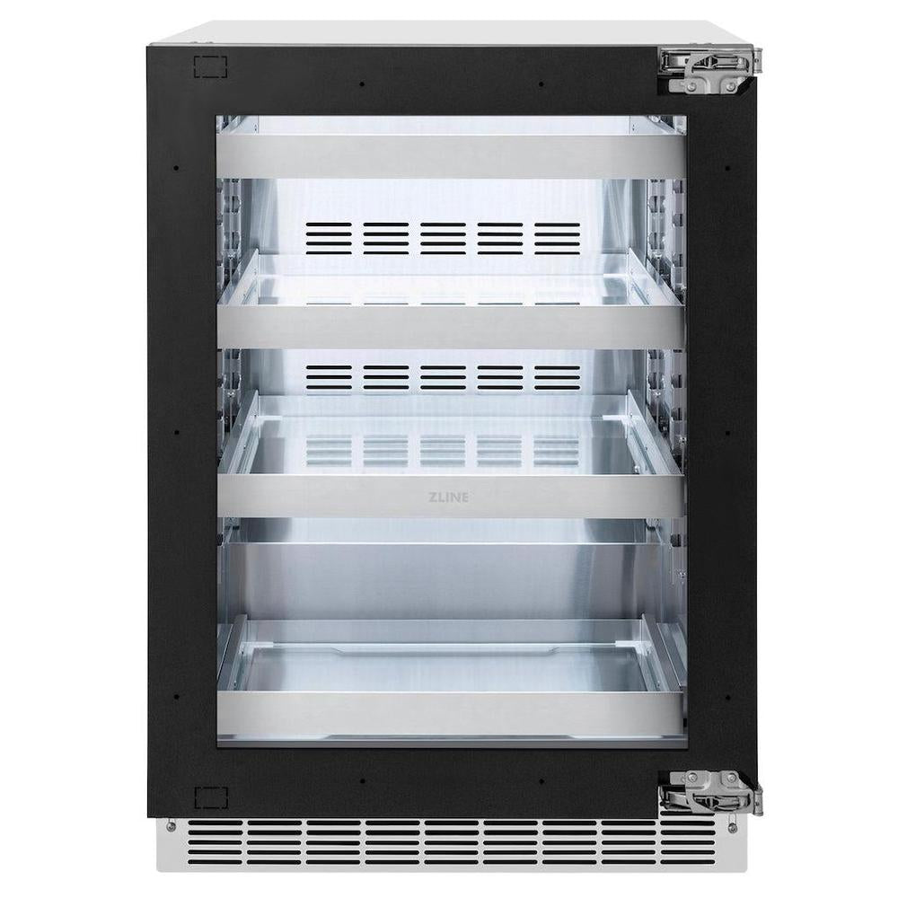 AutographEdition 24 in. Touchstone 151 Can Beverage Fridge With Panel Ready Glass Door And Champagne Bronze Handle - (RBSPOZ24CB) -