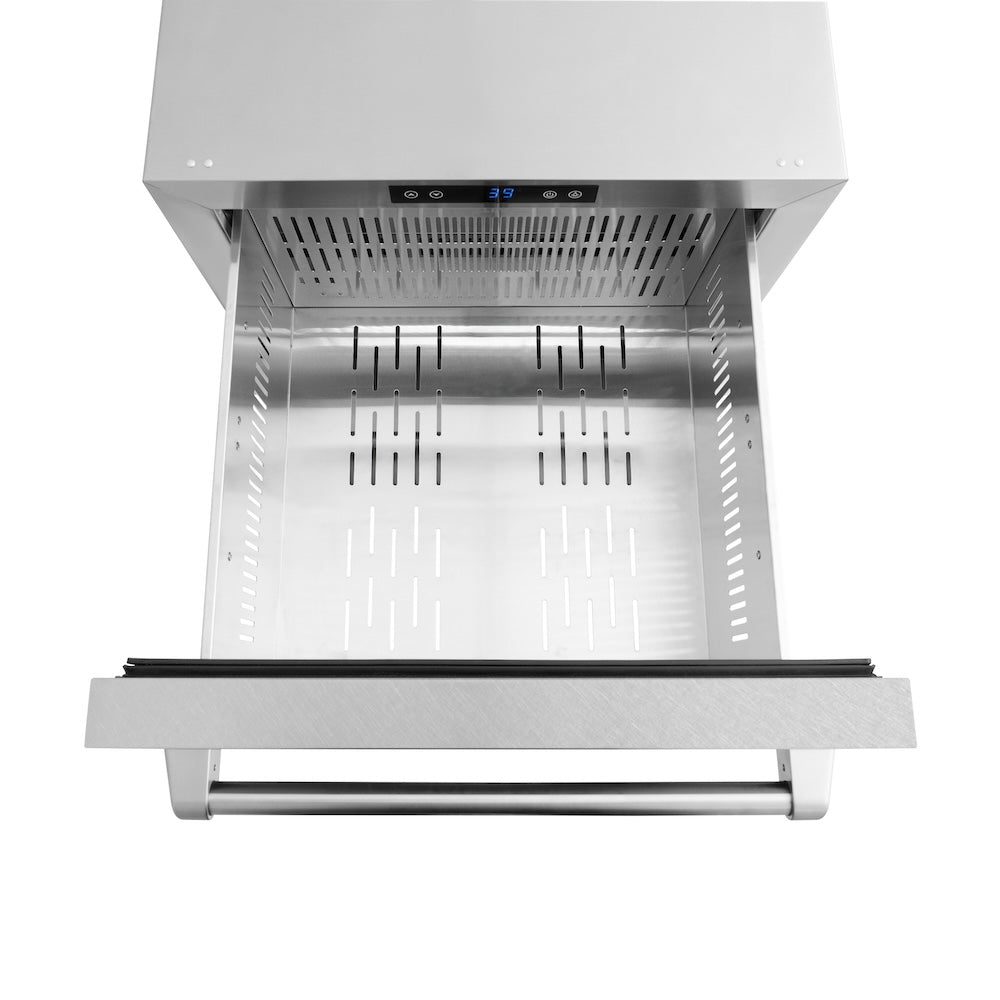 ZLINE 24 in. Touchstone 168 Can Outdoor-Rated Dual Refrigerator Drawer with DuraSnow® Stainless Steel Doors (RDSO-SN-24) - (RDSOSN24) -