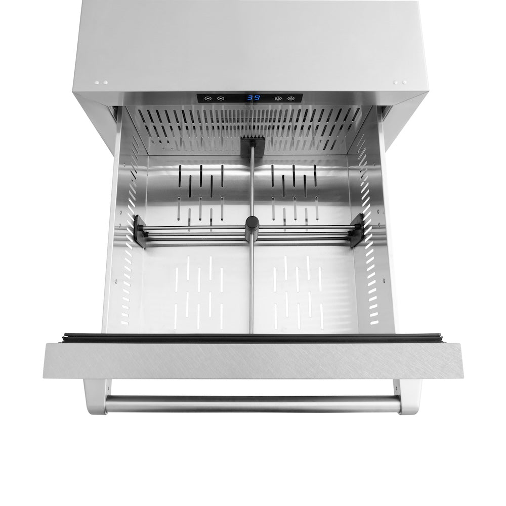 ZLINE 24 in. Touchstone 168 Can Outdoor-Rated Dual Refrigerator Drawer with DuraSnow® Stainless Steel Doors (RDSO-SN-24) - (RDSOSN24) -