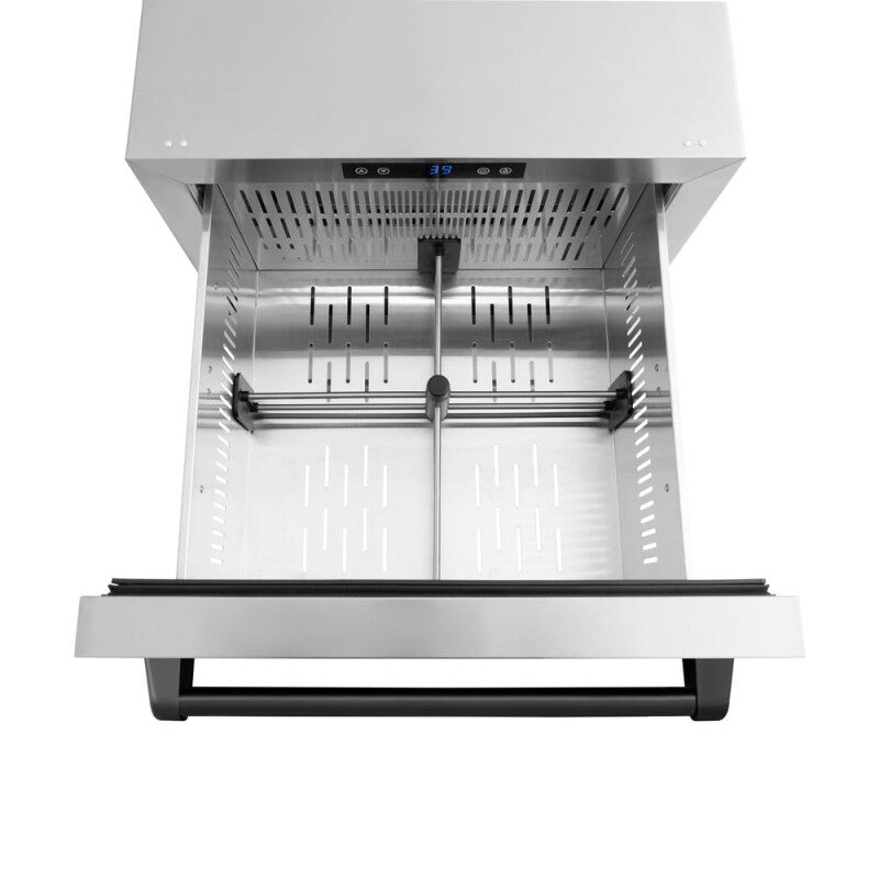 ZLINE Autograph Edition 24 in. Touchstone 168 Can Outdoor-Rated Dual Refrigerator Drawer with Stainless Steel Doors and Matte Black Handles (RDSOZ-ST-24-MB) - (RDSOZST24MB) -