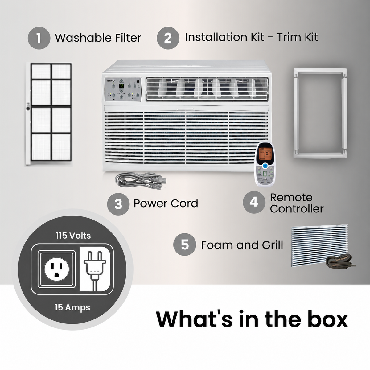 Bevoi BEVTTW121C 12,000 BTU Through-the-Wall Air Conditioner - wall sleeve installation diagram | Varouj Appliances