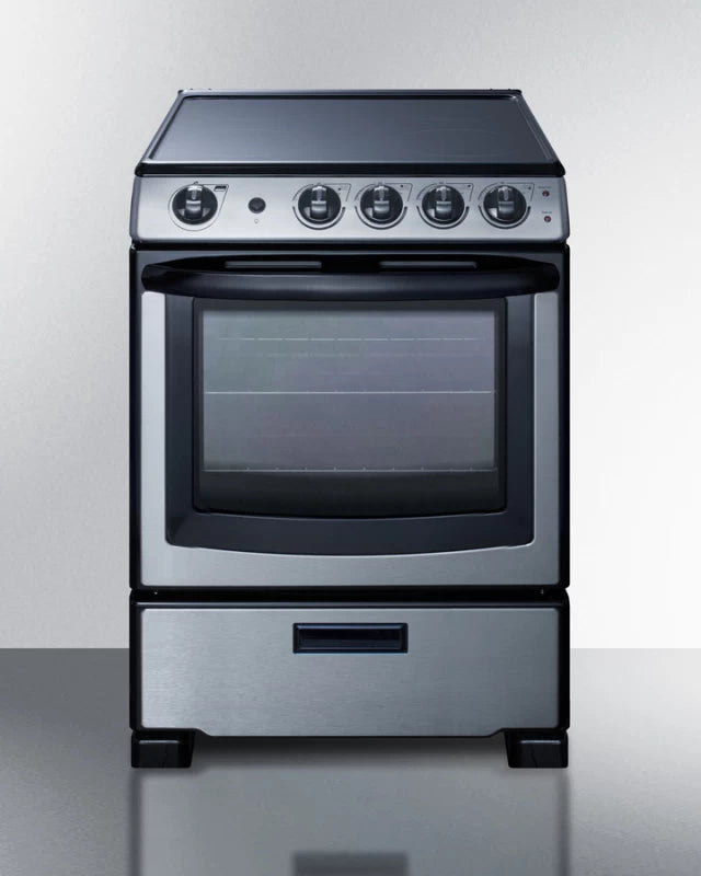 24" Wide Electric Range & Convertible Hood - (REXH24RSS)