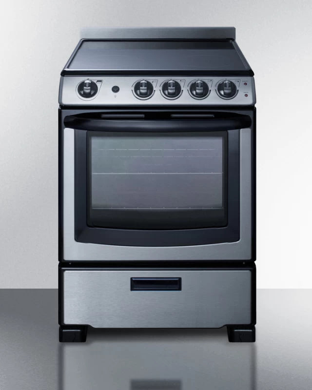 24" Wide Electric Range & Convertible Hood - (REXH24RSS)