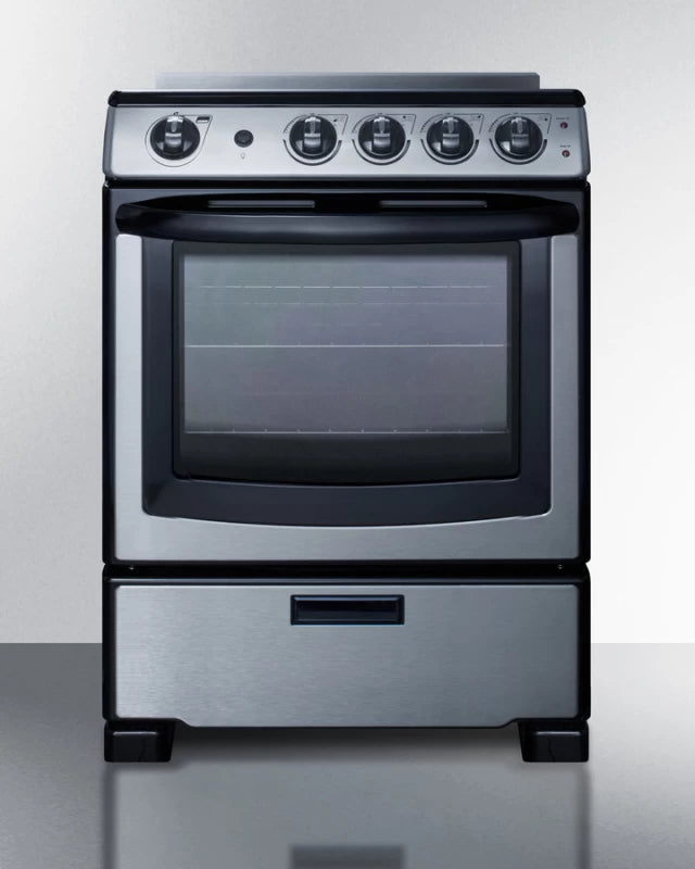 24" Wide Electric Range & Convertible Hood - (REXH24RSS)