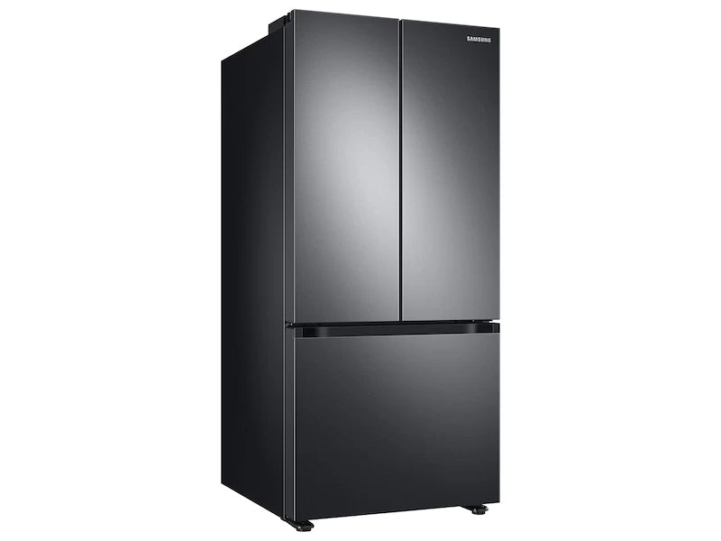 22 cu. ft. Smart 3-Door French Door Refrigerator in Black Stainless Steel - (RF22A4121SG) - SAMSUNG