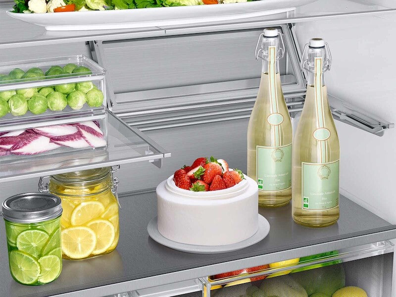 23 cu. ft. Counter Depth 4-Door French Door Refrigerator with Polygon Handles in Stainless Steel - (RF23M8090SR)