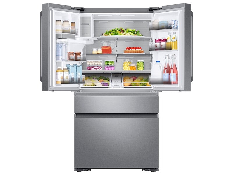 22 cu. ft. Family Hub(TM) Counter Depth 4-Door French Door Refrigerator in Black Stainless Steel - (RF23M8590SG) - SAMSUNG