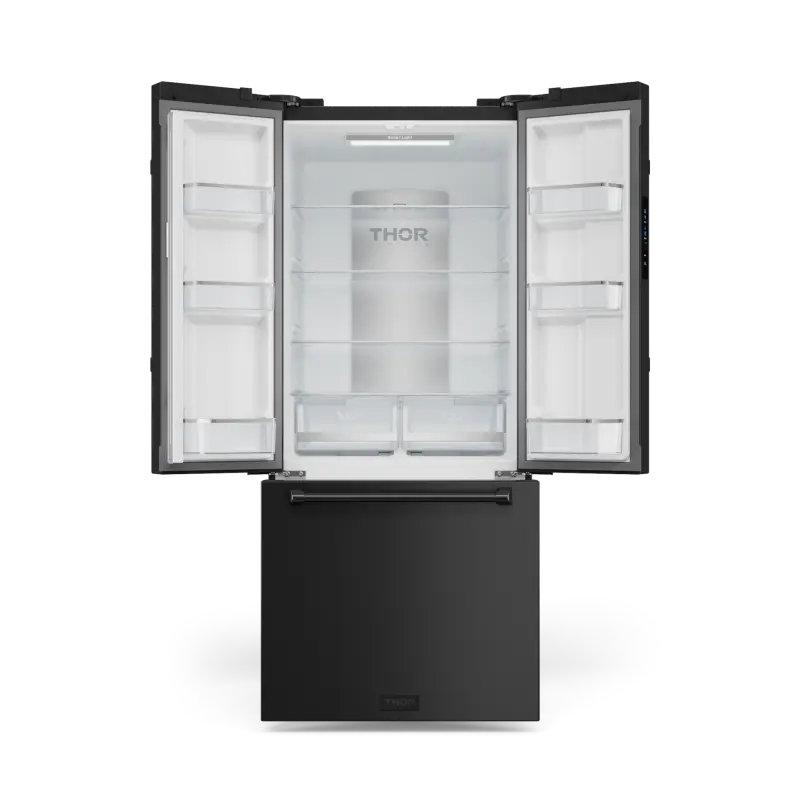 30 Inch 17.5 Cu Ft French Door Counter Depth Refrigerator With Ice Maker In Black Gordon Ramsay Series - (RF3017FFD00) -