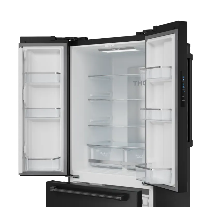 30 Inch 17.5 Cu Ft French Door Counter Depth Refrigerator With Ice Maker In Black Gordon Ramsay Series - (RF3017FFD00) -