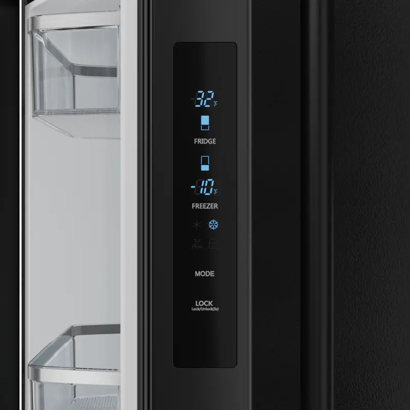 30 Inch 17.5 Cu Ft French Door Counter Depth Refrigerator With Ice Maker In Black Gordon Ramsay Series - (RF3017FFD00) -
