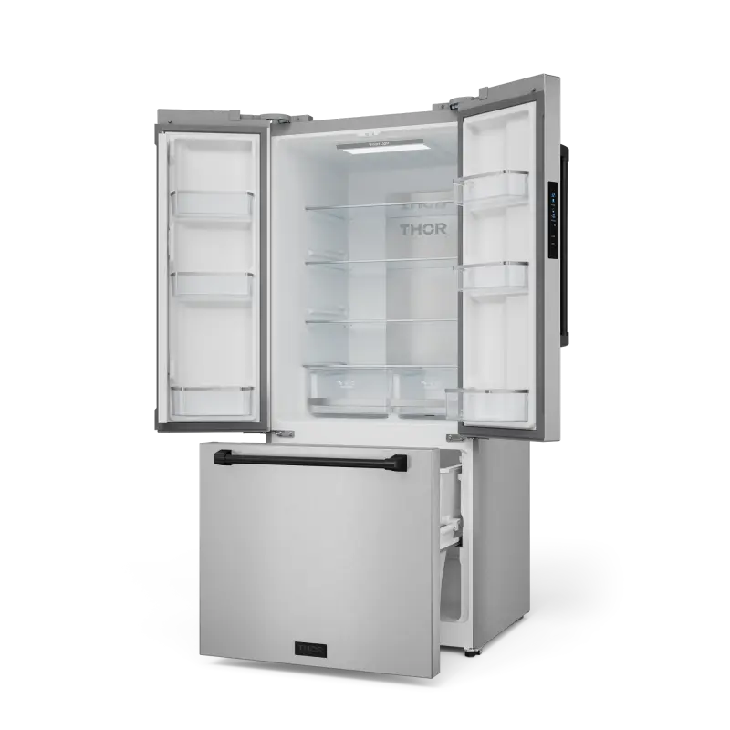 30 Inch 17.7 cu ft French Door Counter Depth Refrigerator with Ice Maker in Stainless Steel/Black | Gordon Ramsay Series - (RF3017FFD99BLK) -